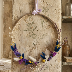Couronne de  fleurs séchées ( pièce unique )